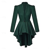  Punk & Gothic Medieval Renaissance Coat Cosplay Costume Trench Coat Witch Goth Girl Solid Colored Fancy Dress Men's Women's Royal Steampunk Walpurgis Night Halloween Carnival Masquerade Event / Party