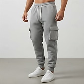 economico Carico-Per uomo Nido d'ape Pantaloni Cargo Joggers Pantaloni Pantaloni casual Multi-tasche Polsino elastico Semplice Comodità Lunghezza intera Casuale Quotidiano All'aperto Vacanza Moda Nero Bianco