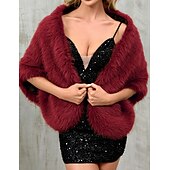 baratos Estolaa de Pelo-Xales em Pêlo Estolas Femininas Elegante Sem Manga Jeans Estolas de Casamento Com Cor Pura Para Festa Outono