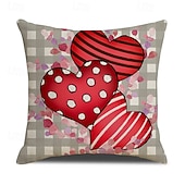 baratos Cuscini, inserti e coperture-Valentine's Day Throw Pillow Cover, Holiday Letter Print Cushion for Sofa, Home Decor, Cozy Decorative Pillow for Living Room, Bedroom, and Office