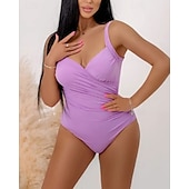 preiswerte One Pieces Rash Guards-Damen Badeanzug Badeanzüge Einteilige Einfarbig Geometrie UV Schutz Hohe Elastizität Ärmellos Bademode Surfen Tauchen Schnorcheln Sommer