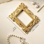 tanie Rzeźby-1 szt. Materiał żywiczny w stylu europejskim, trójwymiarowa, wzorzysta złota rama do dekoracji, dekoracja ścienna DIY, odpowiednia do zdjęć, dekoracja salonu, dekoracja miniaturowego domu