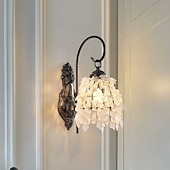 cheap Indoor Wall Lights-rench Wall Lights Wall Sconces Copper Gold Wall Lights Aisle Lighting Creative Bedside Lamps Crystal Chandelier,Chandelier Light