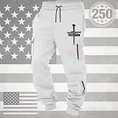 economico Carico-Per uomo Pantaloni da Tuta Cargo Pantaloni da tuta Joggers Pantaloni Coulisse Tasca Elastico in vita Croce Comodità Traspirante Quotidiano All'aperto 250° anniversario dell'America Vacanza Moda Nero