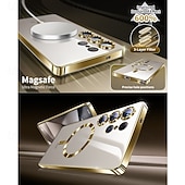 olcso Samsung-tokok-telefon Ügy Kompatibilitás Samsung Galaxy S26 Ultra Plus S25 S25 él S24 S23 S22 Plus Ultra Fekete tok Átlátszó Mágneses Ütésálló Retro TPU