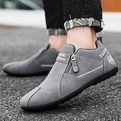 economico Scarpe Casual Slip-On-scarpe slip-on beige da uomo con tomaia morbida: comode scarpe da tutti i giorni per un abbigliamento casual e un comfort che dura tutto il giorno