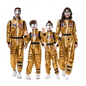  夫婦 ファンシーコスチューム ジャンプスーツ ワンジー 宇宙飛行士 コスプレ 子供用 成人 男女兼用(儿童不要选这个) ハロウィーン カーニバル パーティー 性能 学校行事のドレスアップ ドレスアップ