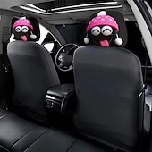 رخيصةأون أغطية الأثاث-2 قطعة من أغطية مسند رأس السيارة المطبوعة عليها قبعة عيد الميلاد المدهشة، ديكور السيارة، بدون حشو، سهلة التركيب والغسل، مناسبة للسفر لمسافات طويلة لتخفيف التعب، ديكور سيارة مضحك مثالي