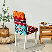baratos Capa para Cadeira de Jantar-Capa protetora para cadeira de jantar, super ajustável, elástica, removível e lavável, com assento curto, ideal para salas de jantar de hotéis, cerimônias, banquetes e festas de casamento.