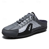 abordables Zapatos Casuales Slip-On-Zapatillas deportivas blancas y azul marino para hombre, zapatos cómodos con cordones para estilos de vida activos, ideales para correr, actividades al aire libre y ropa informal de día.