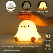 halpa Taimitarha yövalot-pingviini vauva pehmeä silikoni taputusvalo yövalo usb-lataus joulu uusivuosi festivaali syntymäpäivälahja sisä makuuhuone tunnelmavalo