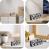 Недорогие Декоративные огни-цифровые часы, светодиодные зеркальные часы, большой зеркальный таймер с дисплеем, бесшумные светящиеся будильники с отображением даты и температуры, современный декор для дома, настольные украшения