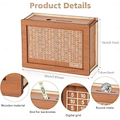 Недорогие Подарки-Деревянная копилка для хранения денег, деревянная копилка для хранения денег, копилка для хранения денег, копилка для подсчета монет, копилка со счетчиком, деревянная копилка с мишенью для денег и