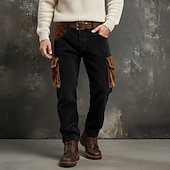 economico Pantaloni cargo-Per uomo Pantaloni Cargo Pantaloni in velluto a coste Pantaloni da Lavoro Elastico in vita Multi-tasche Gamba Dritta Patchwork Traspirante Lunghezza intera Casuale Quotidiano All'aperto Vacanza Moda