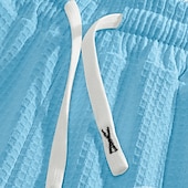 baratos Calções Estilo Casual-Homens Waffle Calção Shorts de verão Shorts de praia Com Cordão Cintura elástica Côr Sólida Conforto Comprimento do joelho Diário Ao ar livre Streetwear Férias Moda Azul Marinha Cáqui Micro-Elástica