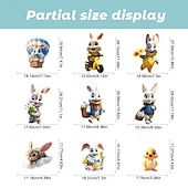 levne velikonoční-9 listů velikonočních samolepek na okna, velikonoční motocyklový zajíček s roztomilým králíkem a vajíčkem do výlohy, statické samolepky na okna.