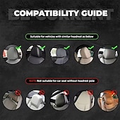 baratos Capas de Sofa-2 capas de encosto de cabeça para carro com trevo verde | compatíveis com todos os veículos, pretas &amp;Adesivo para carro com estampa de trevo verde, design plano 2D, poliéster, fácil instalação -