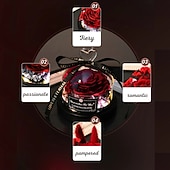 levne kutilské umění-Konzervovaná pravá růže v krásném kreativním designu srdce skleněná kopule růžový dárek pro ni