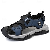 cheap Outdoor Sandals-Men's Navy Blue Sporty Sandals – Lightweight and Durable with Velcro and Adjustable Fit, Perfect for Outdoor Adventures