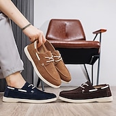 economico Scarpe Casual con Lacci-scarpe casual slip-on da uomo in pelle scamosciata marrone, eleganti scarpe da sposa per sposo e testimoni, comode calzature formali per occasioni di matrimonio semi-formali e ricevimenti