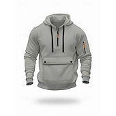  Men's Hoodie Full Zip Hoodie Black Navy Blue Khaki Light Grey Dark Gray Hooded Plain Pocket Daily Sports & Outdoor Holiday Polyester Streetwear Basic Casual Spring Fall Clothing Apparel Hoodies