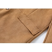 baratos Jaquetas de Suede Sintético-Homens jaqueta leve Jaqueta casual Jaqueta de camurça sintética Para Noite Macio Fivela Primavera &amp; Outono Casual Colarinho Chinês Padrão Cáqui Claro Preto Azul Marinha cáqui Verde Tropa Casaco