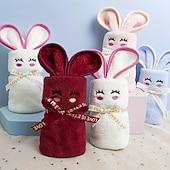 billiga påsk-4-delat presentset med påskhare och handdukar - - mjukt pastellrosa/beige/vita/lila kaniner med hjärtformade öron &amp;ögonlock perfekta för duschar, bröllop, födelsedagar, bad (moderna handdukar med