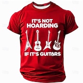 お買い得  音楽と楽器のグラフィックTシャツ-男性用 音楽 面白いスラング Tシャツ 半袖 Tシャツ 3Dプリント クルーネック シャツ ファッション 日常 日常 ストリート ブルー ブラック ルビーレッド 夏 春 衣類 S M L XL XXL XXXL