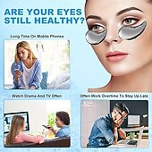voordelige Huidverzorgingshulpmiddelen-1 paar herbruikbare roestvrijstalen oogmaskers - multifunctioneel ontwerp voor warmte- en koudetherapie, draagbaar en reisvriendelijk, geschikt voor alle huidtinten, in gebroken wit.
