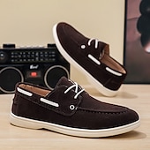 economico Scarpe Casual con Lacci-scarpe casual slip-on da uomo in pelle scamosciata marrone, eleganti scarpe da sposa per sposo e testimoni, comode calzature formali per occasioni di matrimonio semi-formali e ricevimenti