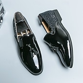 baratos Sapatos masculinos-Sapatilhas Slip-On Douradas com Glitter de Mardi Gras Masculinas – Sapatos Formais Brilhantes para Ocasiões Especiais Festas e Celebrações de Carnaval