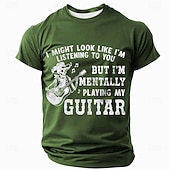 Homens Guitarra Gíria engraçada Camiseta Manga Curta Camiseta Impressão 3D Gola Redonda Camisa Moda Diário Diário Rua Azul Vermelho Verão Primavera Roupa S M L XL XXL XXXL