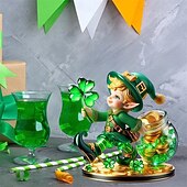 levne Party Supplies &amp; Decor-Skřítek na Den svatého Patrika, irský trojlístek na stůl, 2D akrylová víceúčelová bytová dekorace