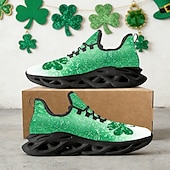 levne Dámská obuv-Dámské tenisky s motivem zeleného jetele ke Dni svatého Patrika – lehké prodyšné vycházkové boty s polstrovanou podrážkou, slavnostní sportovní styl na přehlídky, cestování, každodenní chůzi, cvičení a běžné nošení