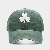 cheap Couples' &amp; Group Costumes-Clover Embroidered Baseball Cap St. Patrick's Day Lightweight Adjustable Sun Hat For Men and Women