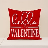 cheap Textured Throw Pillows-Valentine's Day Set Pillow Linen Plaid Print Heart Design Waist Cushion Decorative Throw Pillow Sofa Cover for Living Room Home Decor Bedside Cushion