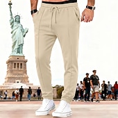 cheap Joggers-Men's Sweatpants Joggers Trousers Drawstring Pocket Elastic Waist Plain Comfort Breathable Outdoor Daily Holiday Vacation Fashion Blue Black Micro-elastic