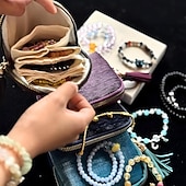 levne Skladování šperků-cestovní pouzdro na šperky, malá luxusní velkokapacitní úložná taška se střapci, dárkové tašky pro ženy, kapsičky se zipem, sametový úložný sáček na šperky na náramky, prsteny, náušnice