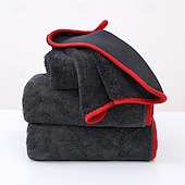 abordables Les serviettes-Serviette de nettoyage auto, serviette en microfibre sans traces pour le lavage de voiture, chiffon tressé ultra-absorbant, idéal pour sécher et polir les véhicules.