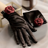 お買い得  Gloves-Terylene Wrist Length Glove Elegant / Stylish With Floral / Pure Color Wedding / Party Glove