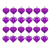 cheap Valentine's Day-24 Pack Valentine's Day Heart Ornaments, Red and Gold Shiny &amp; Matte Finish, Hanging Heart Decorations for Anniversary, Mother's Day, Christmas Tree Decor