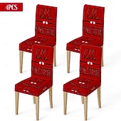 رخيصةأون غطاء كرسي الطعام-غطاء كرسي طعام مطاطي لعيد الحب، بنقشة مربعات الجاموس باللونين الأسود والأبيض مع قلب وقوس على مسند الظهر، غطاء كرسي شتوي قابل للإزالة والغسل للمنزل والمطعم والمطبخ وغرفة المعيشة (1/4/6 قطع)