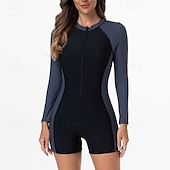 levne Rash guardy One Piece-Dámské Ochrana proti vyrážce Plavky Jednodílné díly Slátanina Zapni Ochrana proti UV záření Vysoká pružnost Dlouhý rukáv Plavky Surfování Potápění Šnorchlování Léto