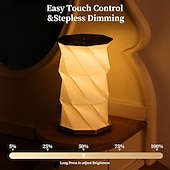 Недорогие Декоративные огни-портативная лампа для путешествий с сенсорным диммером, дорожная лампа с теплым светом, складная бумажная лампа, перезаряжаемая настольная лампа на батарейках для спальни и гостиной, подарки для