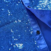 billiga herrskjorta med knäppning-Herr Skjorta Sommarskjorta Casual skjorta Strandskjorta Knapp upp skjorta Blå Purpur Långärmad Ensfärgat Kavajslag Dagligen Semester Paljett Kläder Mode Ledigt Bekväm