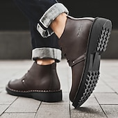 preiswerte Arbeitsschuhe-Lässige gelbe Herren-Ankle-Boots – bequem, stilvoll mit weichem Futter, ideal für legere Hochzeiten und Veranstaltungen im Freien