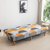 abordables Couverture du canapé Futon-Housse de canapé-lit extensible en tissu imprimé, disponible en 3 tailles différentes, housse de canapé sans accoudoirs, housse de banc élastique, protection décorative pour le Nouvel An, décoration