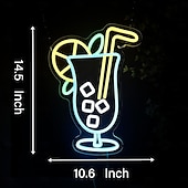 olcso Dekoratív fények-koktélok neonreklám faldekorációhoz bárhoz LED tábla szabályozható usb-s beltéri hálószobába nappaliba étterembe otthoni bár parti pub éjszakai klub férfi barlang bisztró fali dekorációs lámpák