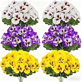 voordelige Kunstbloemen-9 bundels driekleurige kunstbloemen in retrostijl, geschikt als bloemversiering voor binnenplaats, balkon, binnen- en buitenbeplanting, bruiloftsdecoratie, feestartikelen en huisdecoratie.