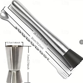 olcso Koktélkeverő-3 darabos professzionális rozsdamentes acél bártender készlet jégkrémmel, jégpickővel/shakerrel &amp;sörnyitó - nagy teherbírású keverők, bárok, shakerek, bárok számára alkalmas